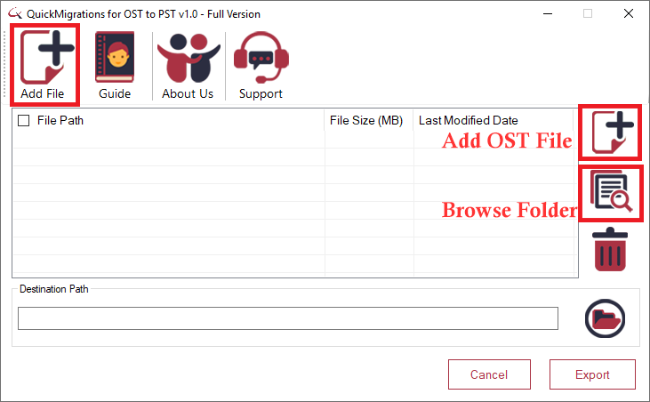 QuickMigrations for OST to PST screenshot