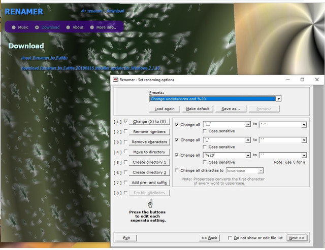 Renamer by EatMe for Windows 7 / 10 screenshot