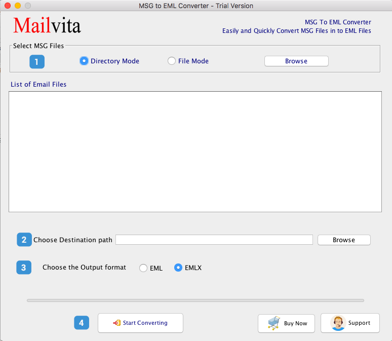 MailVita MSG to EML Converter for Mac screenshot