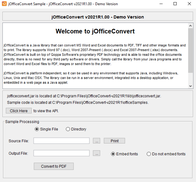 jOfficeConvert for Linux screenshot