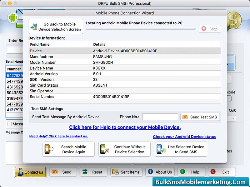 Professional Bulk SMS Software Mac screenshot