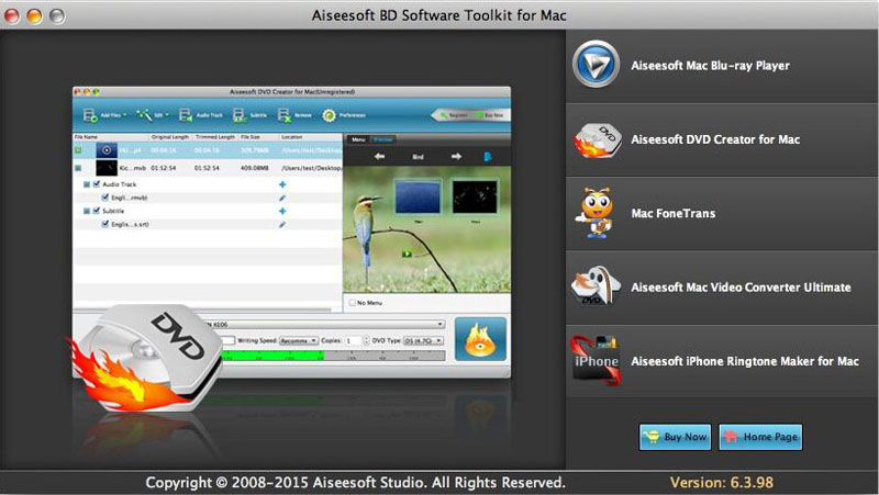 Aiseesoft BD Software Toolkit for Mac screenshot