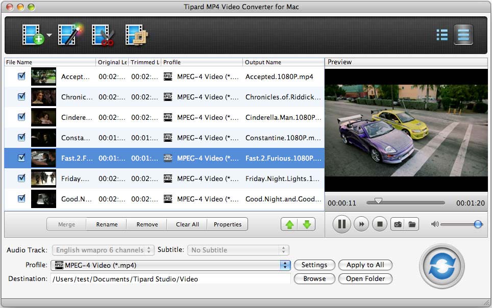 Tipard MP4 Video Converter for Mac screenshot