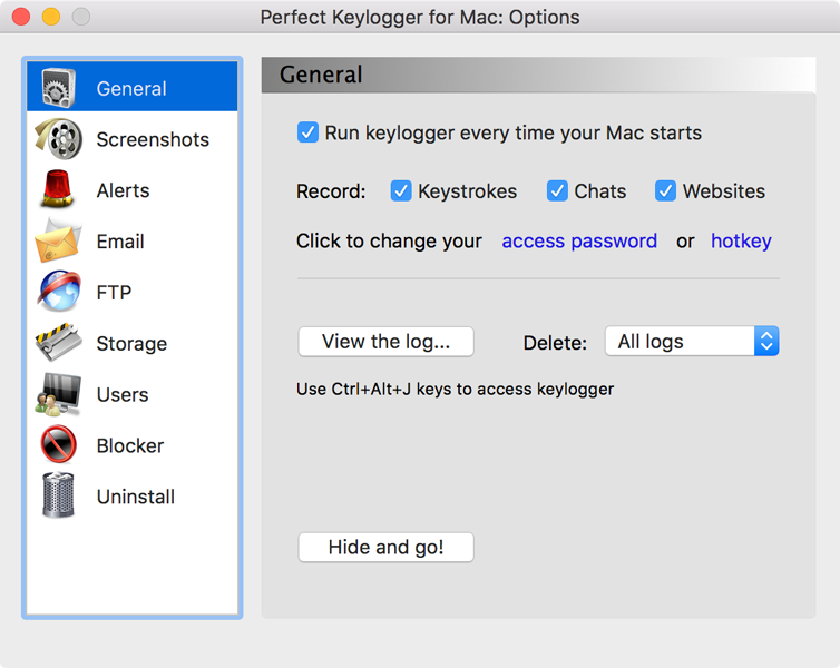 Perfect Keylogger for Mac Pro screenshot