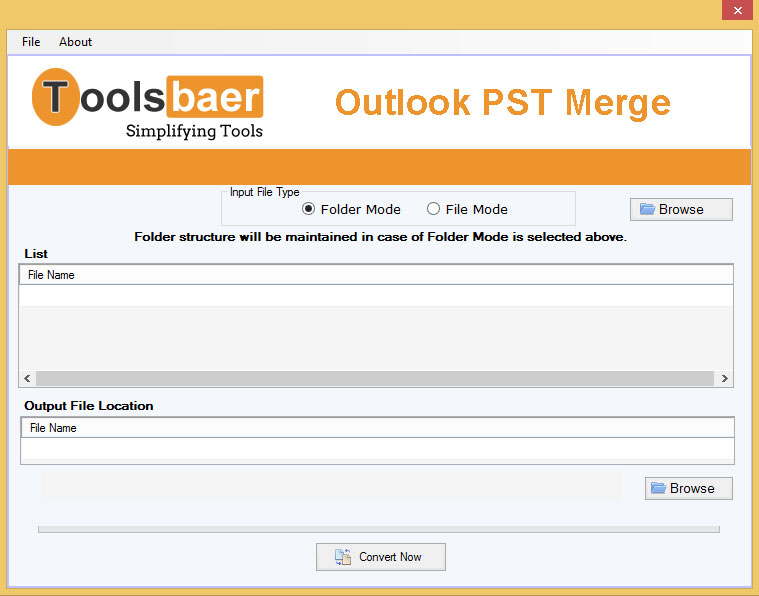 ToolsBaer PST Merge Tool screenshot