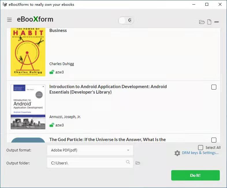 EbooXform for Windows screenshot
