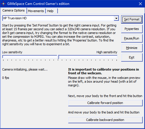 GiMeSpace CamControl Gamers Edition screenshot