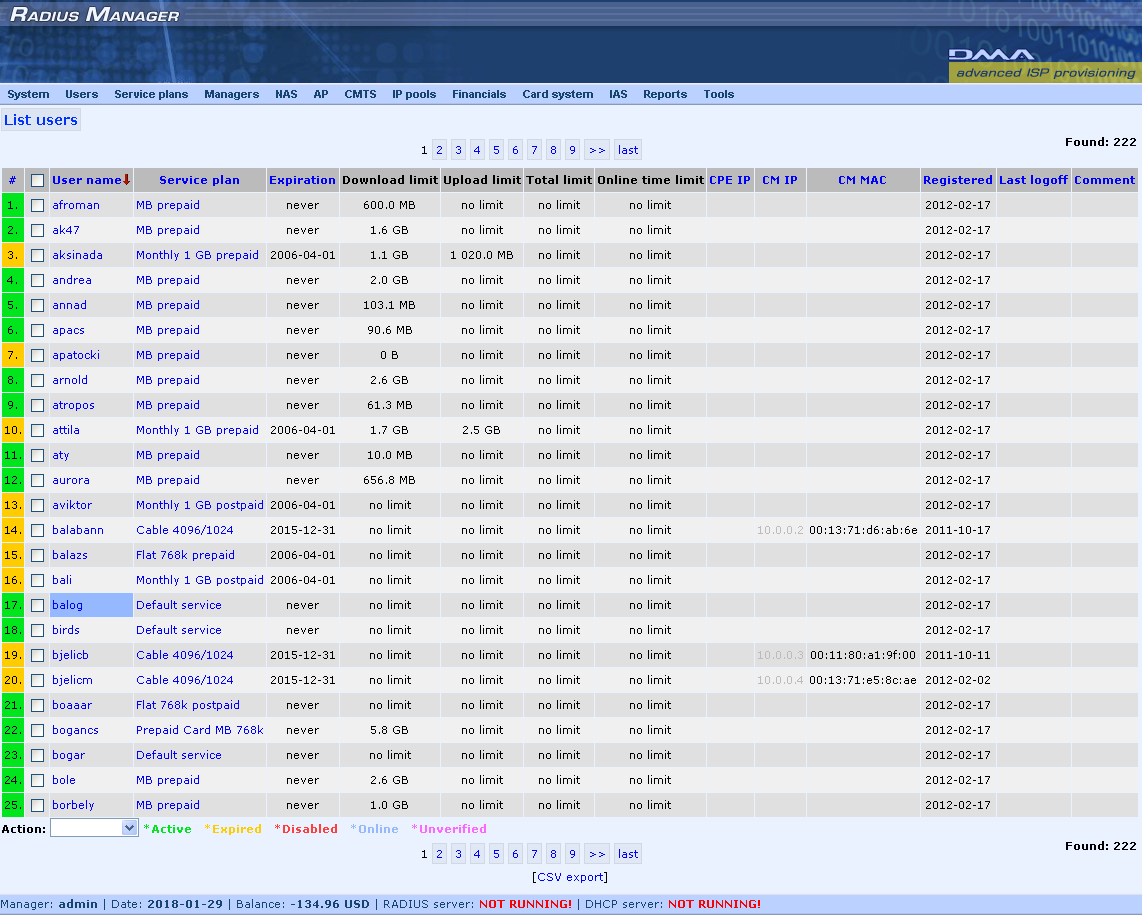 dma softlab radius manager 4.1 6