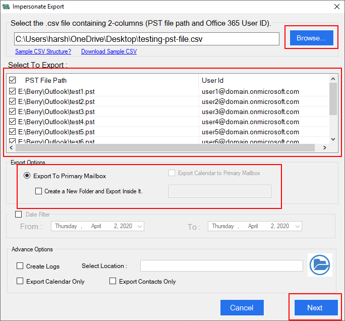 MailsSoftware PST to Office 365 Migtaion screenshot