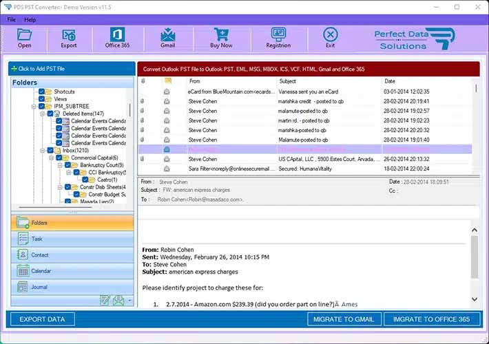 PDS Outlook PST Converter screenshot