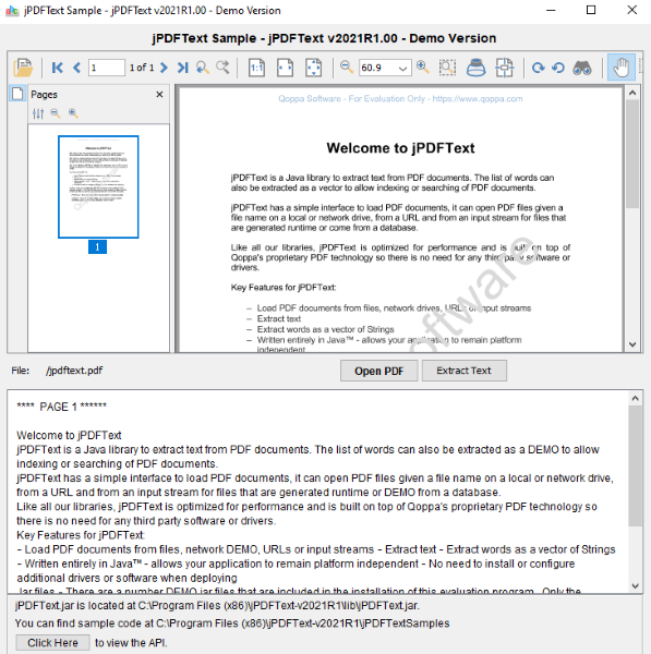 jPDFText for Linux screenshot