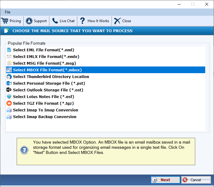 DailySoft MBOX to PDF Exporter screenshot