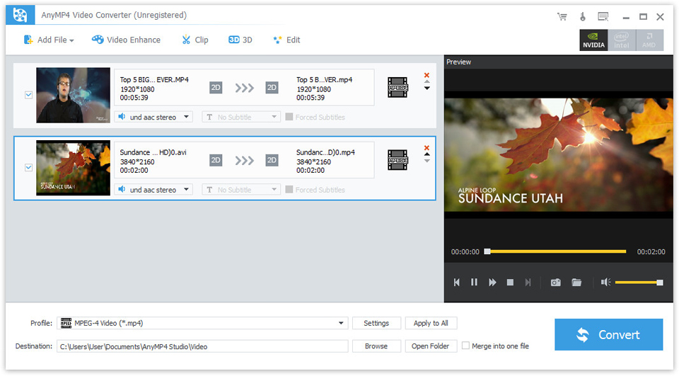 AnyMP4 Video Converter screenshot