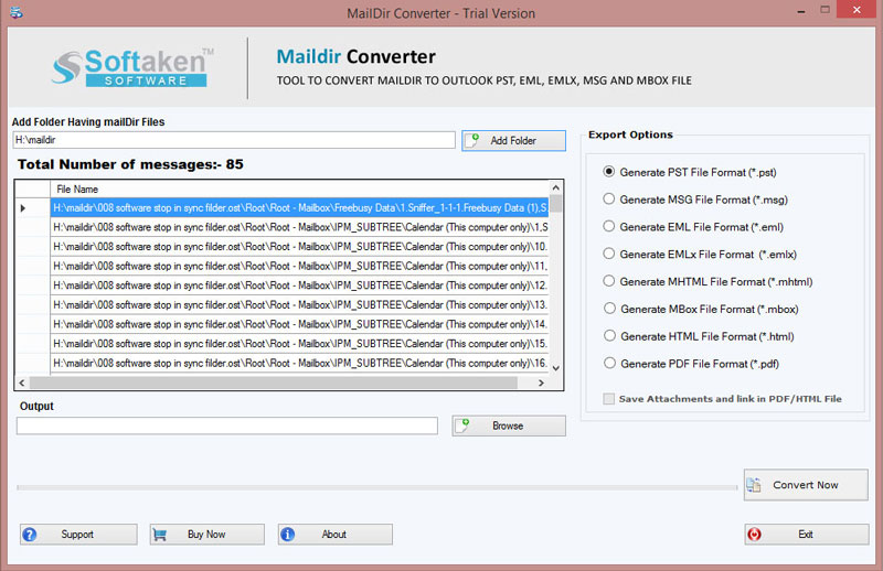 Softaken Maildir Converter screenshot