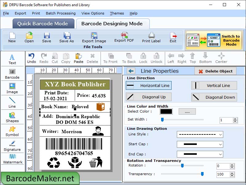 Barcode Maker Software for Publishers screenshot