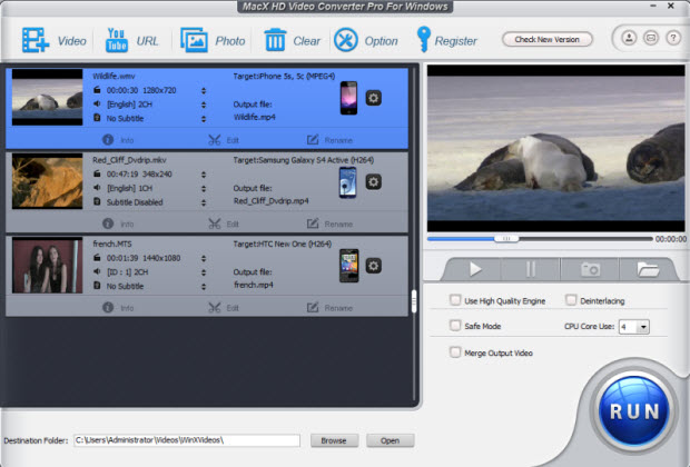 MacX HD Video Converter Pro for Windows screenshot