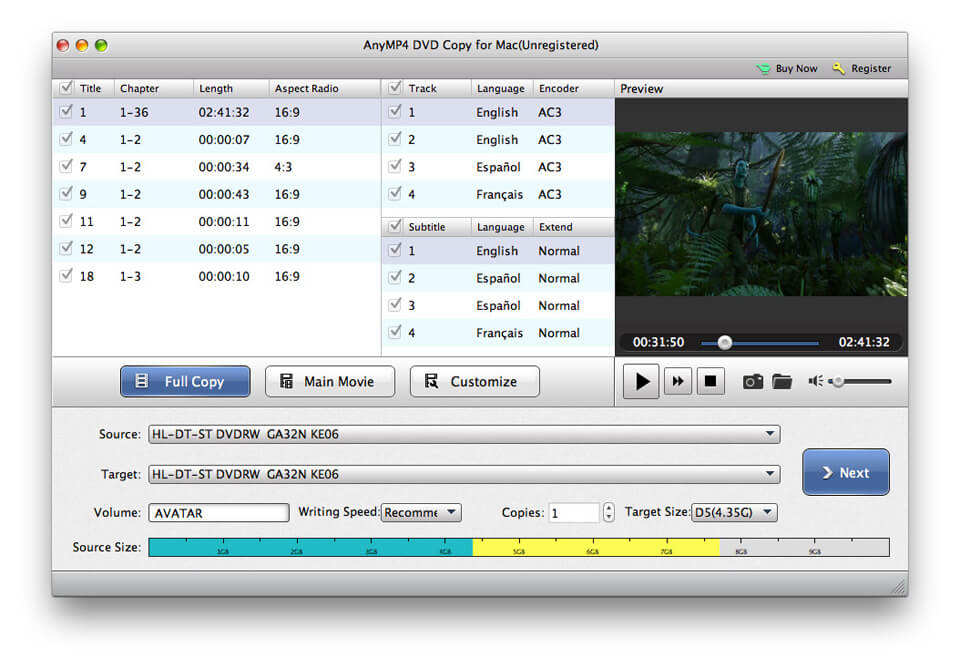 AnyMP4 DVD Copy for Mac screenshot