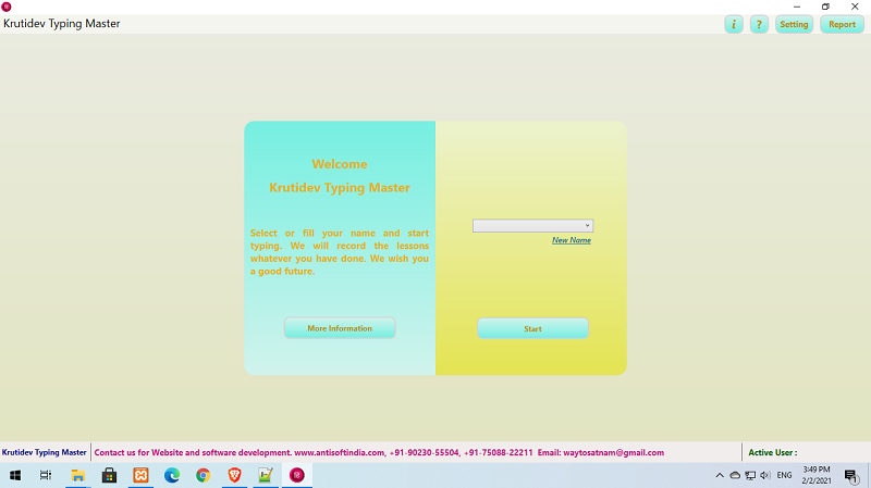 Kruti Dev Font Typing Master screenshot