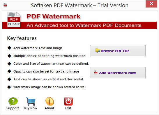Softaken PDF Watermark screenshot