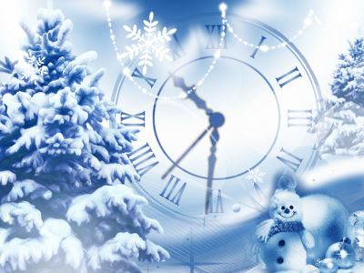Snowfall Clock Screensaver screenshot