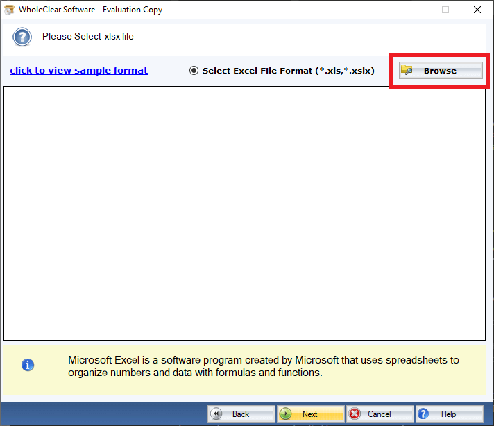 WholeClear Excel to VCF Converter screenshot