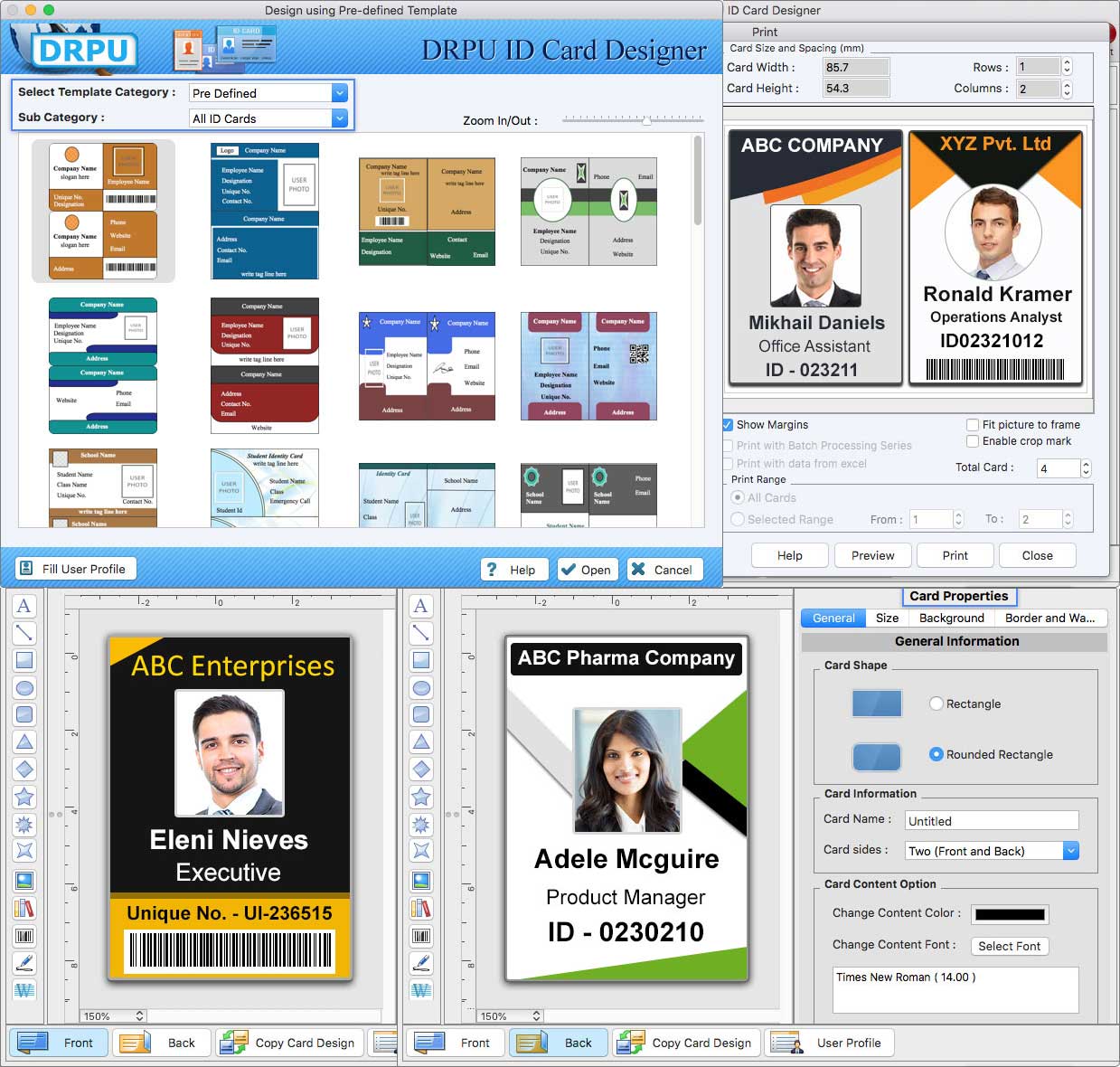ID Card Design Software for Mac screenshot