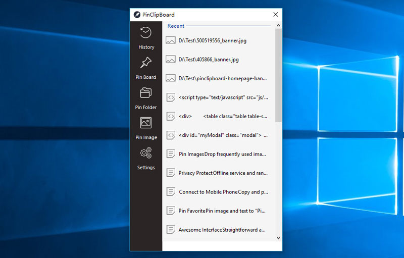 PinClipBoard screenshot