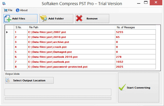 Softaken Compress PST screenshot