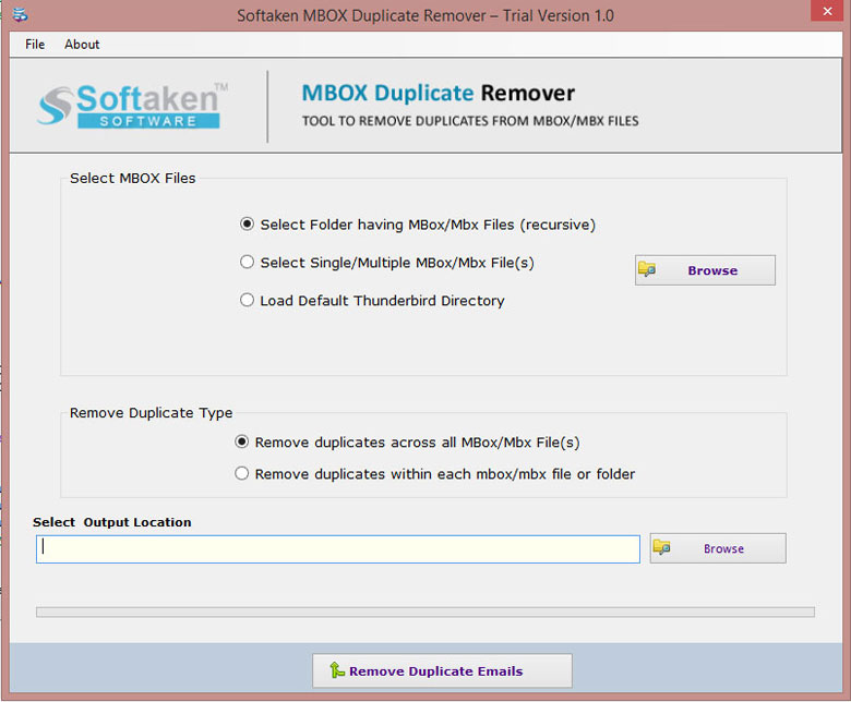 Softaken MBOX Duplicate Remover screenshot