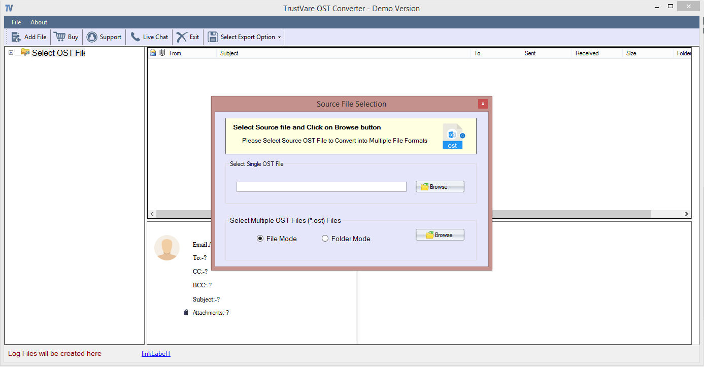 TrustVare OST to PDF Converter screenshot