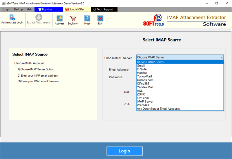 IMAP Attachment Extractor Software screenshot