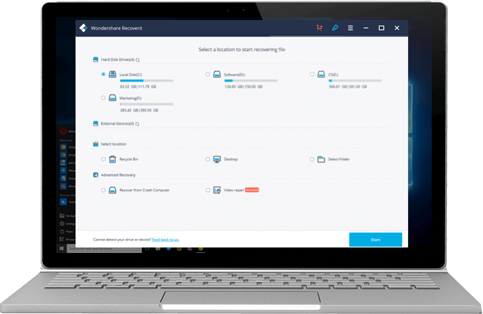 Wondershare Recoverit (Português) screenshot