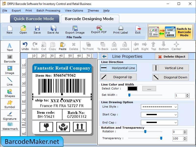 Barcode Maker Software for Retail screenshot