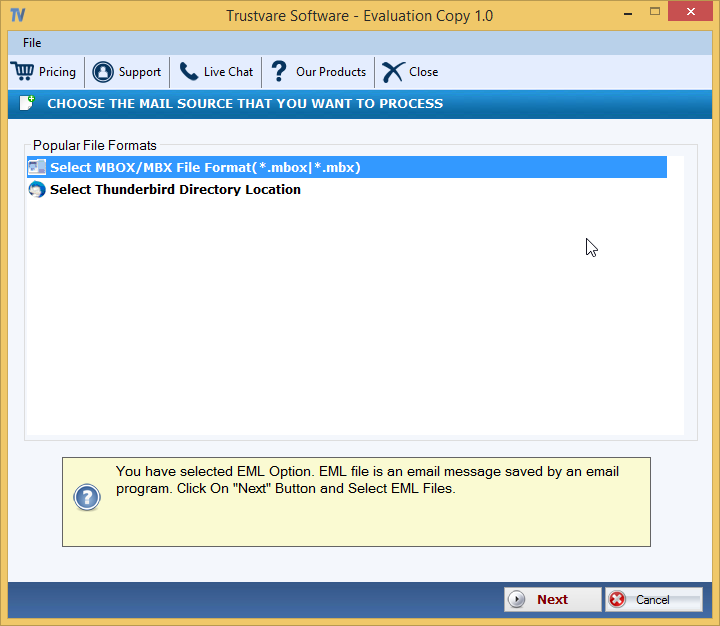 TrustVare MBOX Converter screenshot