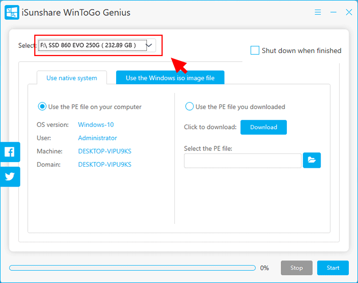 iSunshare WinToGo Genius screenshot