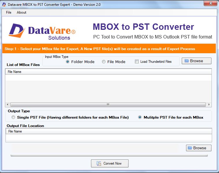 Datavare MBOX to PST Converter screenshot