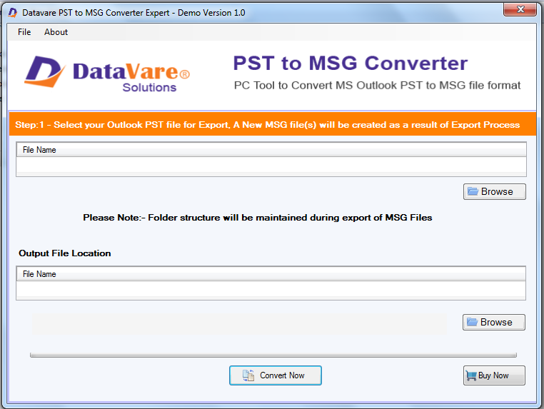 DataVare PST to MSG Converter Expert screenshot