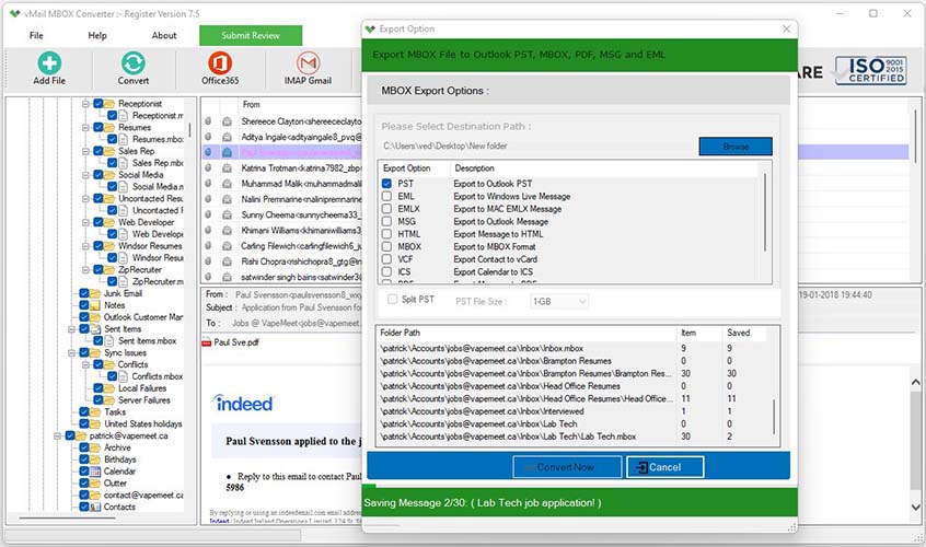 vMail MBOX File Converter screenshot