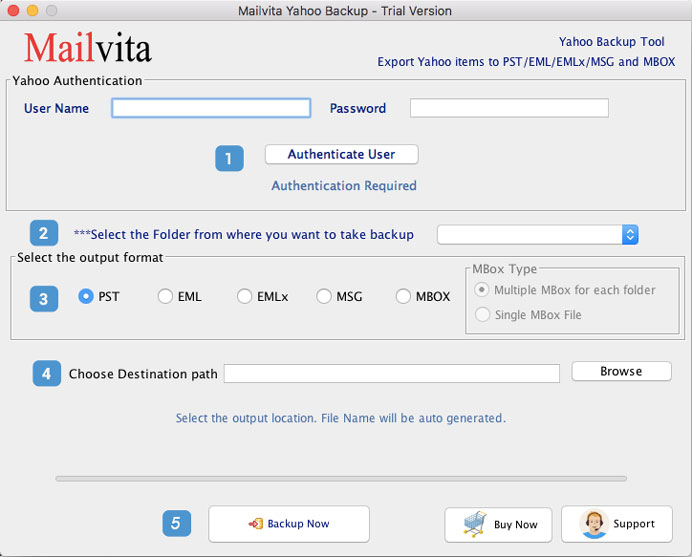 MailVita Yahoo Backup for Mac screenshot