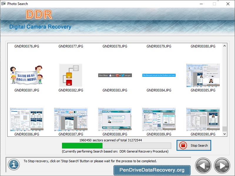 Camera Data Recovery Software screenshot