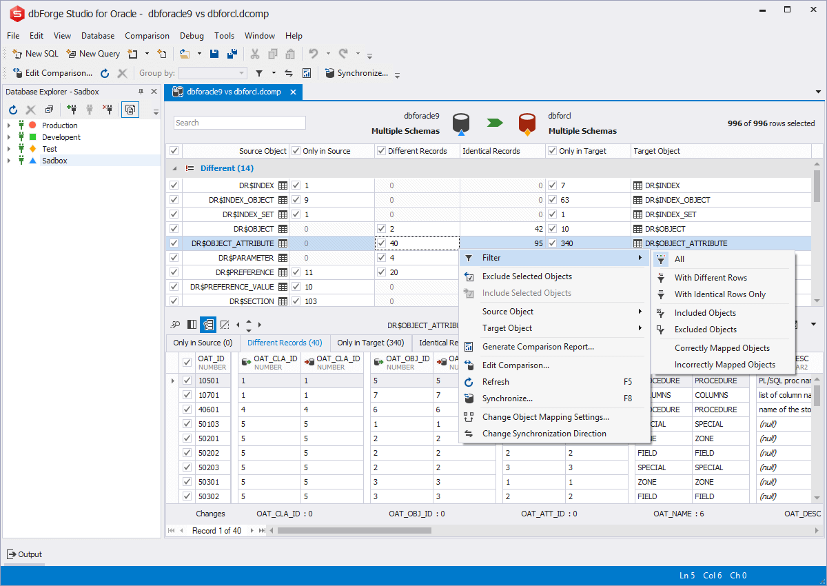 dbForge Studio for Oracle screenshot