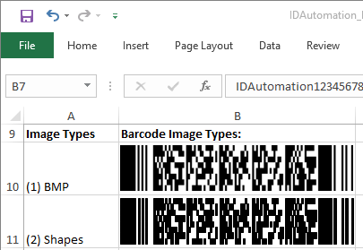 PDF417 Native Excel Barcode Generator screenshot