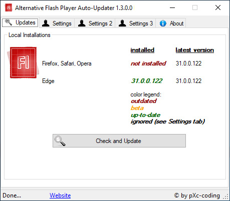 Alternative Flash Player Auto-Updater screenshot