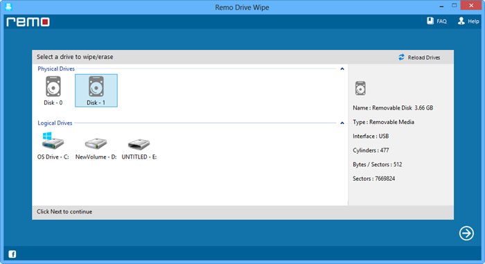 Remo Drive Wipe screenshot