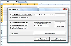 Add Data Text to Excel Spreadsheets screenshot