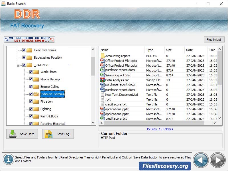 FAT Partition File Recovery screenshot