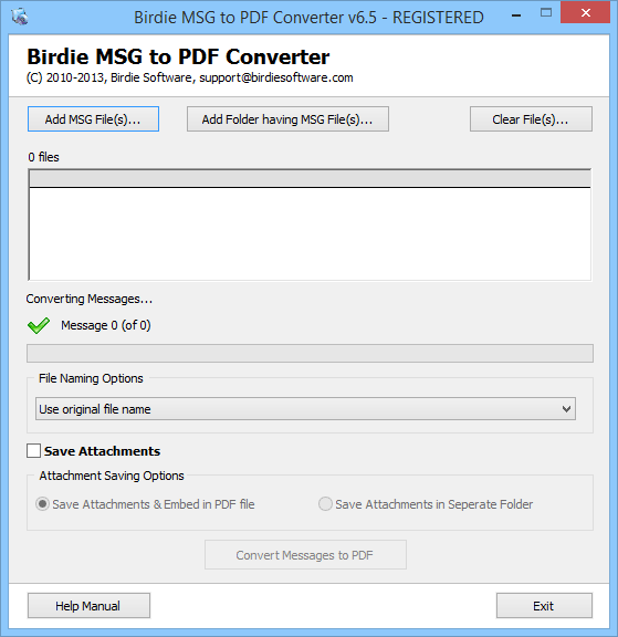 MSG to PDF screenshot
