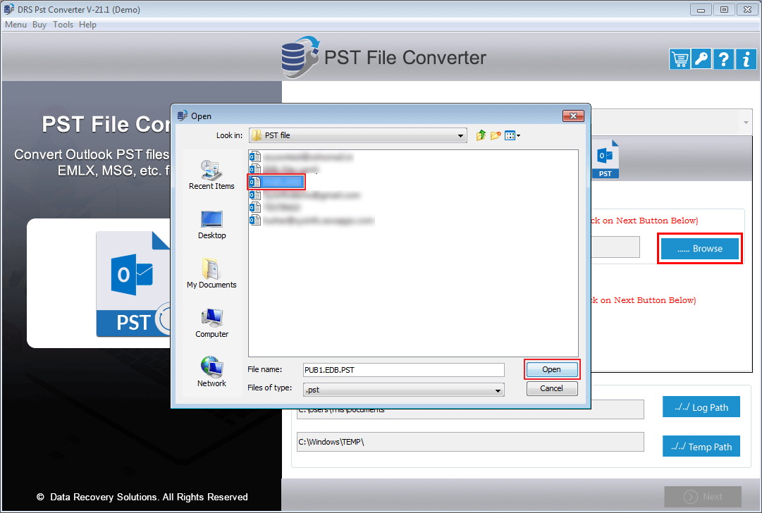 MigrateEmails PST File Converter Tool screenshot