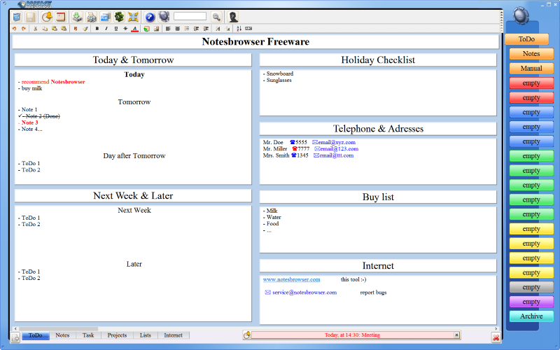Notesbrowser Freeware English screenshot