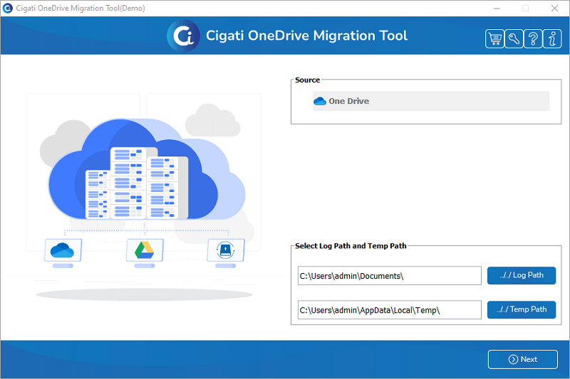 Cigati OneDrive Migration Tool screenshot